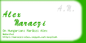 alex maraczi business card